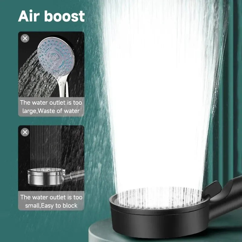 5 Modes Pressure Boost Shower Head Multifunction Adjustable Large Water Shower Nozzle Massage Bathroom Accessory Beauty World Shop