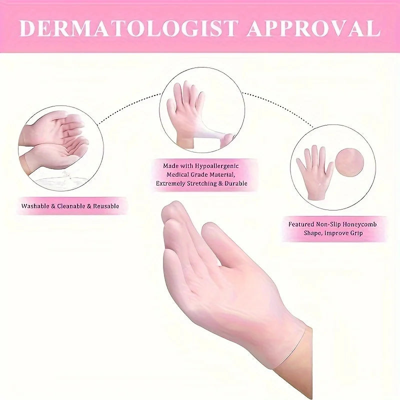 2-Pack Silicone Moisturizing Gloves Exfoliate to Prevent Dry Hands and Leave Hands Smooth and Soft Hand Care Tool Beauty World Shop