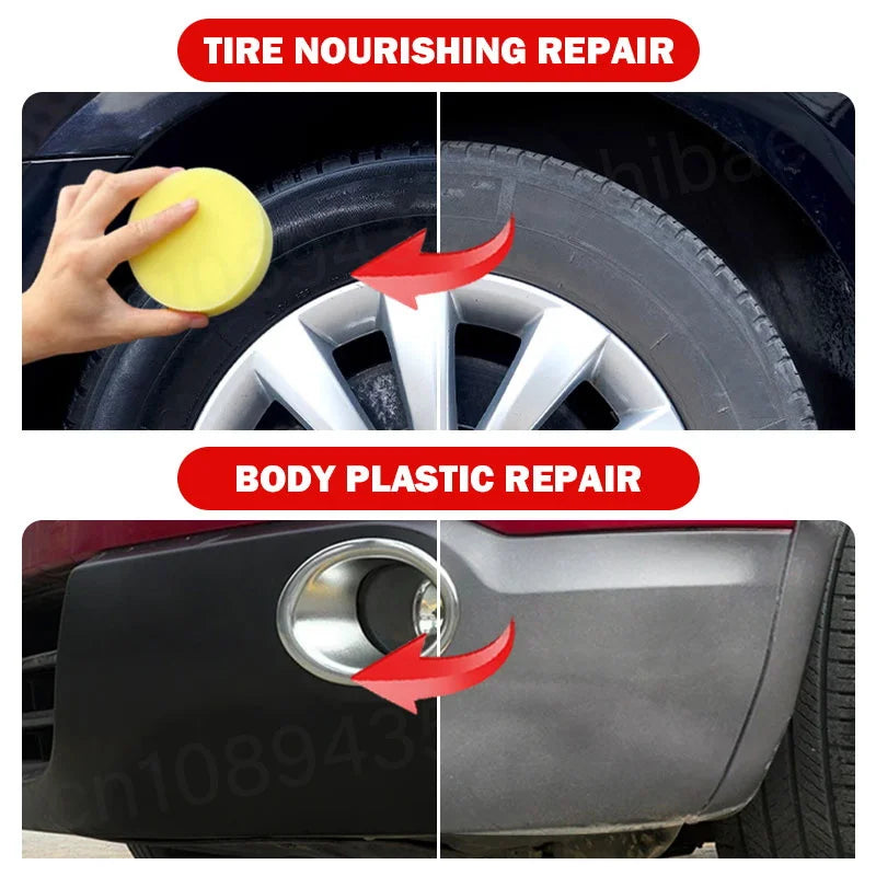 50g Tire Coating Wax Car Tire Retreading and Film Plating Cream Tire Shine Coating Wax Auto Rubber Parts Shiny Paste Anti-Aging Beauty World Shop