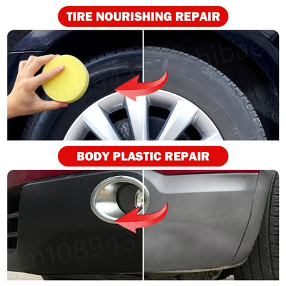 50g Tire Coating Wax Car Tire Retreading and Film Plating Cream Tire Shine Coating Wax Auto Rubber Parts Shiny Paste Anti-Aging Beauty World Shop