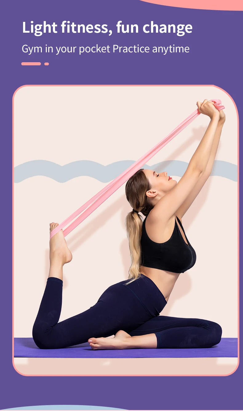 Yoga Pilates Elastic Resistance Band Fitness Training Band 150cm Fitness Elastic Rubber Gym Natural Rubber Beauty World Shop