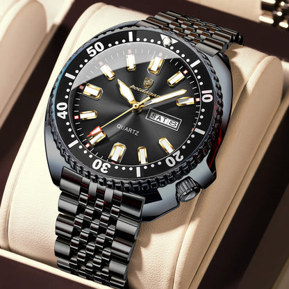 POEDAGAR Luxury Business Men Watch Date Week Waterproof Luminous Man Wristwatch Sport Stainless Steel Quartz Men's Watches Reloj Beauty World Shop