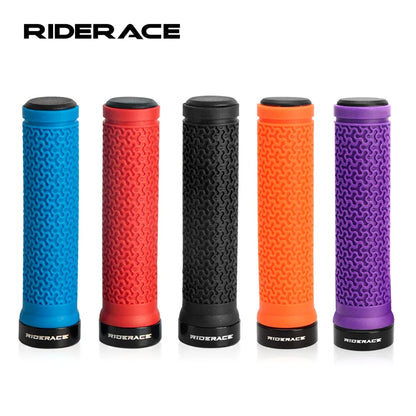 RIDERACE Bicycle Handle Bar Grips MTB Mountain Bike Single-sided Locking Handlebar Cover Rubber Non-slip Cycling Accessories Beauty World Shop