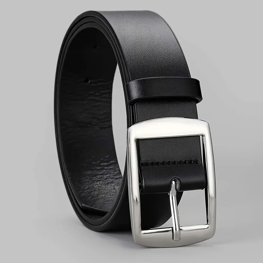 New Luxury Belt for Men PU Leather Belt Metal Pin Buckle High Quality Famous Brand Designer Waist Strap Belt for Jeans Plus Size Beauty World Shop