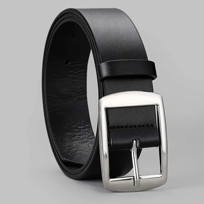 New Luxury Belt for Men PU Leather Belt Metal Pin Buckle High Quality Famous Brand Designer Waist Strap Belt for Jeans Plus Size Beauty World Shop