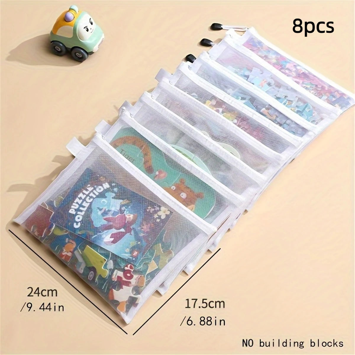 8pcs Zipper Mesh Bags, 3 Sizes, Zipper Mesh Bags, Waterproof Clear Travel Bags, Office Supplies Document Bags With Zipper Beauty World Shop