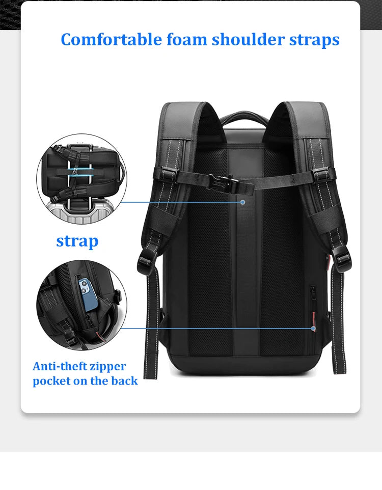 Travel Men 17 Inch Laptop Backpack Vacuum Compression Backpack Business Large Capacity School Backpack Expand Outdoor Backpack Beauty World Shop