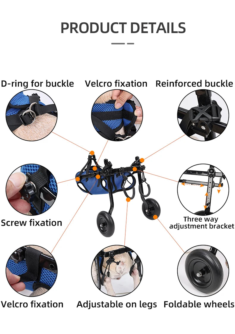 Pet Wheelchair Cart Adjustable Pet Mobility Aids with Wheels Disabled Cat Dog Rehabilitation Walking Mobility Aid Troll Beauty World Shop