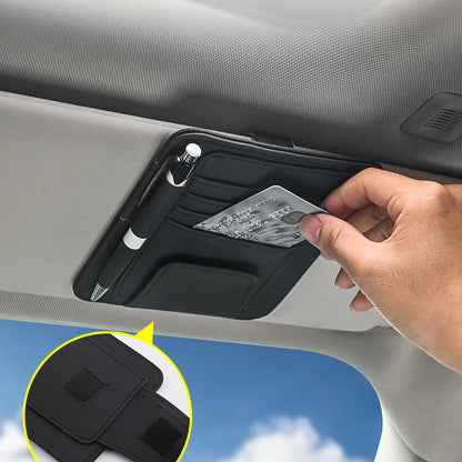 Car Visor Organizer Multi-Pocket Pouch Bag Card Glasses Storage Holder Scratch-resistant Auto Visor Holder For Car Interior Car Beauty World Shop