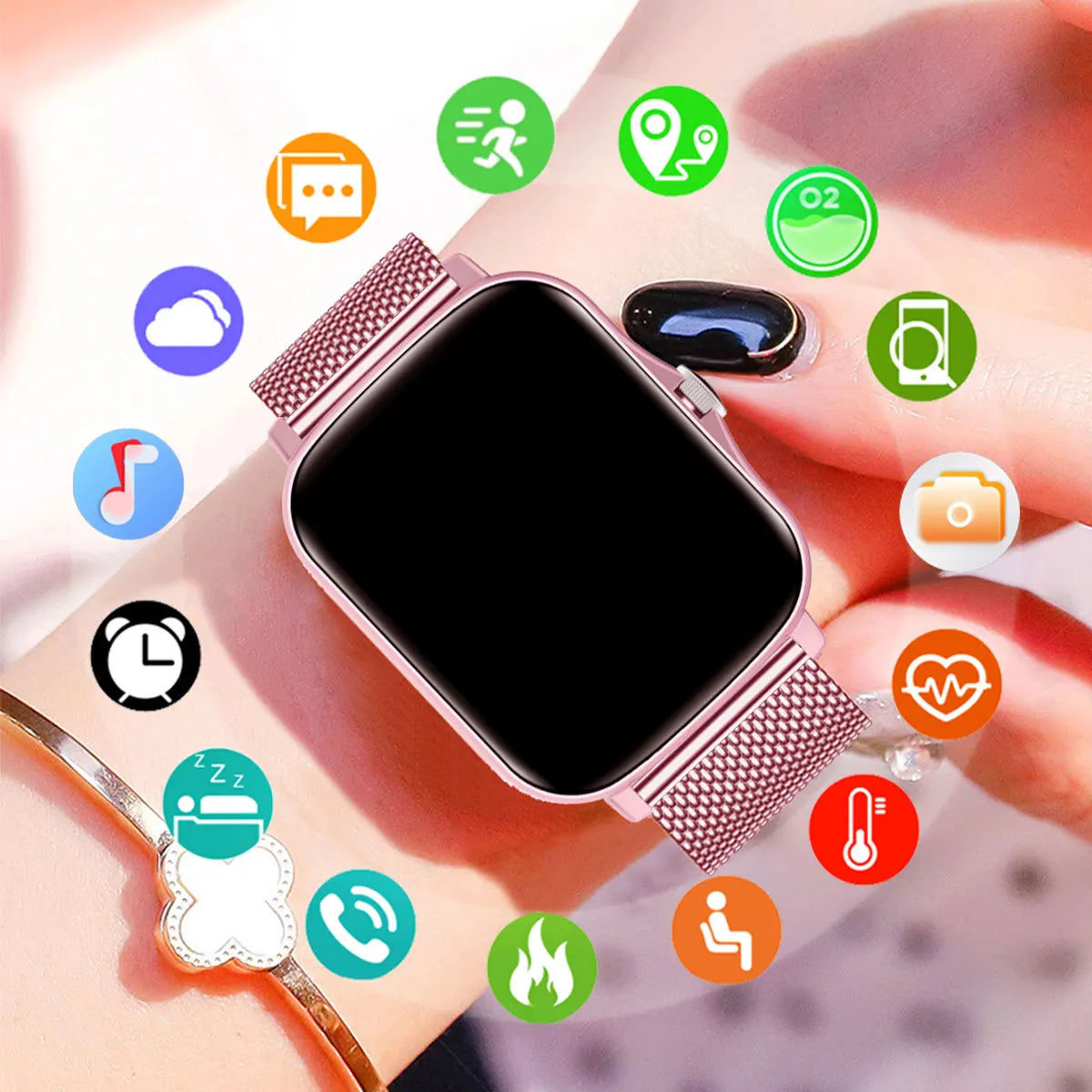 1.83'' Waterproof Smart Watch with Message Answer Call Sleep Monitoring Sports Pedometer Information Alerts For iPhone Android Beauty World Shop