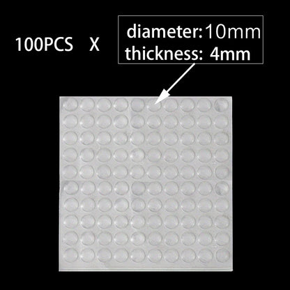 100Pcs Soft Silicone Rubber Anti Slip Bumpers Feet Pads Damper Buffer Cabinet Bumpers Silicone Furniture Pads Drawer Door Pad Beauty World Shop