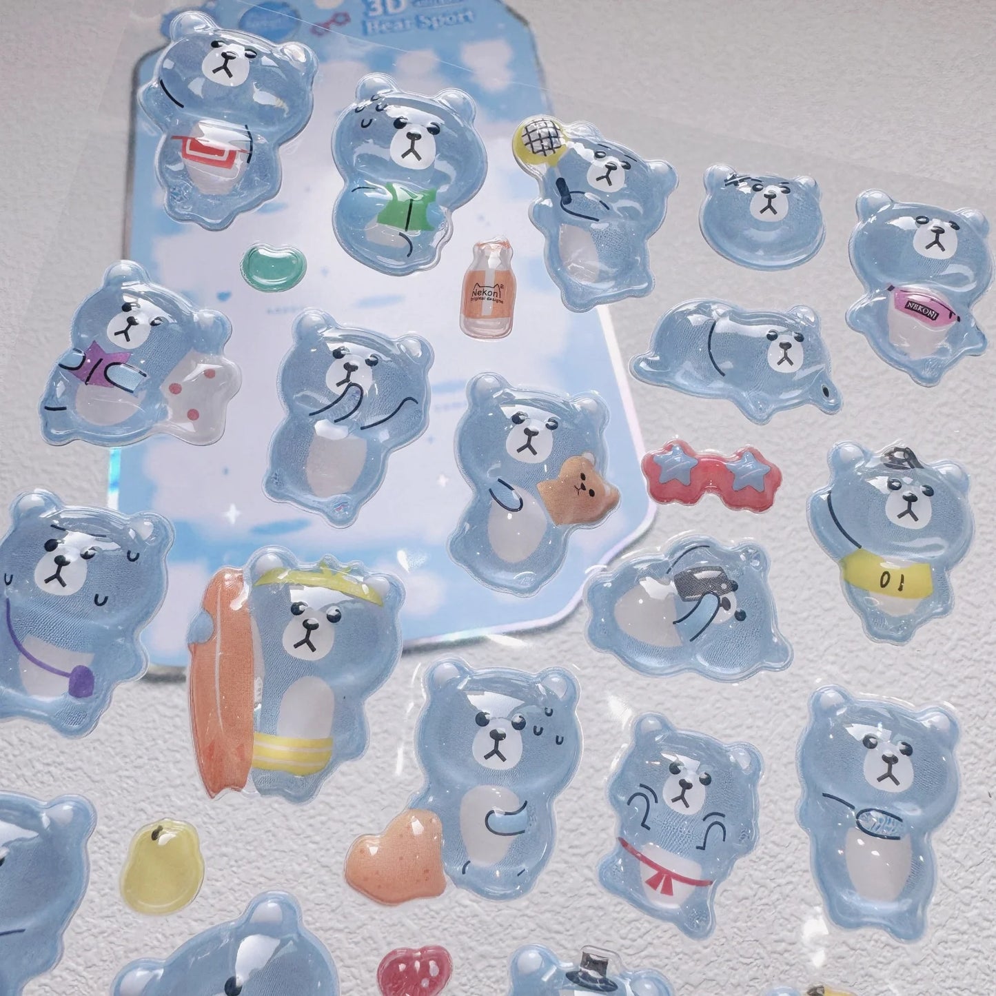 NEKONI Cute Animals Seal Bear Penguin 3D Stickers Scrapbooking DIY Journaling Stationery Diary Cute Stickers School Supply Beauty World Shop