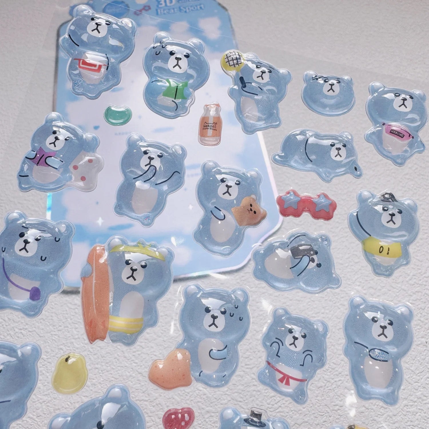 NEKONI Cute Animals Seal Bear Penguin 3D Stickers Scrapbooking DIY Journaling Stationery Diary Cute Stickers School Supply Beauty World Shop
