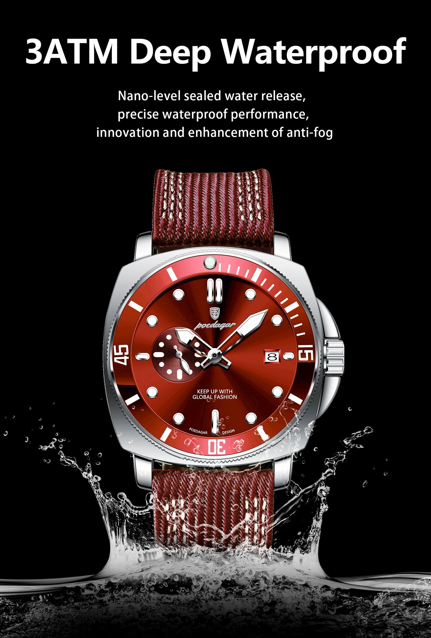 POEDAGAR Luxury Fashion Man Watch Luminous Waterproof Date Sport Watches For Men Nylon Leather Quartz Business Men's Clock Reloj Beauty World Shop