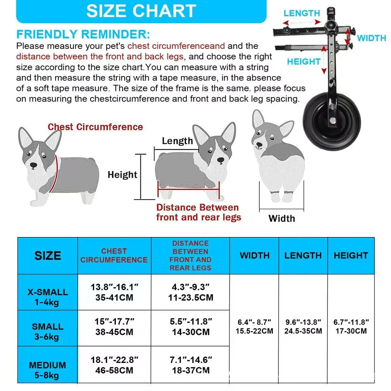 Pet Wheelchair Cart Adjustable Pet Mobility Aids with Wheels Disabled Cat Dog Rehabilitation Walking Mobility Aid Troll Beauty World Shop