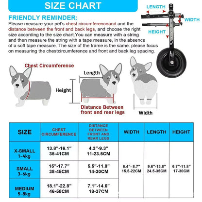 Pet Wheelchair Cart Adjustable Pet Mobility Aids with Wheels Disabled Cat Dog Rehabilitation Walking Mobility Aid Troll Beauty World Shop