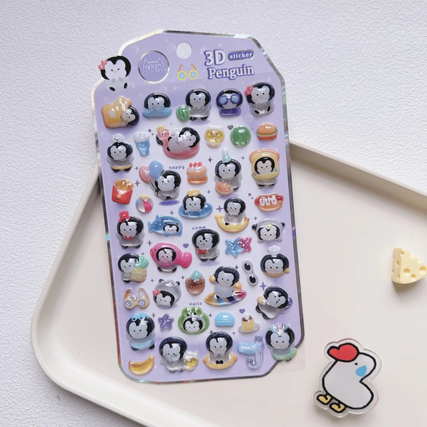 NEKONI Cute Animals Seal Bear Penguin 3D Stickers Scrapbooking DIY Journaling Stationery Diary Cute Stickers School Supply Beauty World Shop