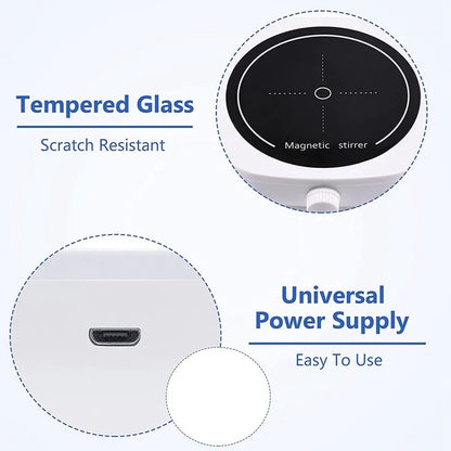Magnetic Stirrer Mini Lab Stir Mixer Portable Stirrer Plate with Stir Bar 2L 4000RPM for Laboratory (EU/US/UK Plug ) Beauty World Shop