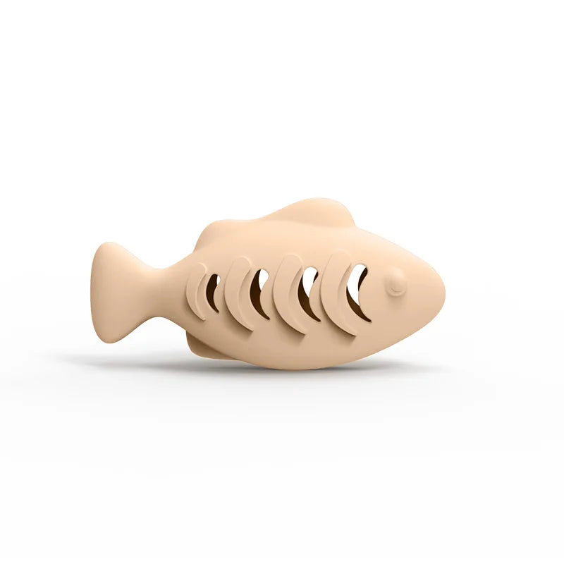 Silicone Treat Dispensing Fish Teeth Cleaning Self-Playing Boredom Relief Cats Wand Kitten Chew Resistant Molar Interactive Toy Beauty World Shop
