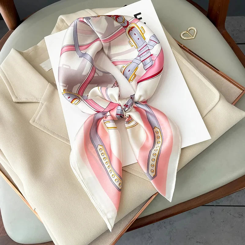 2025 New Fashion Luxury Printed Square Shawl Women 70x70cm Pashmina Silk Scarf Neck Headband Bandana Beauty World Shop
