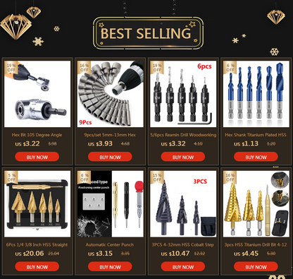 4-32 mm 4-20 mm HSS Titanium Coated Step Drill Bit High Speed Steel Metal Wood Hole Cutter Cone Drilling Tool Beauty World Shop