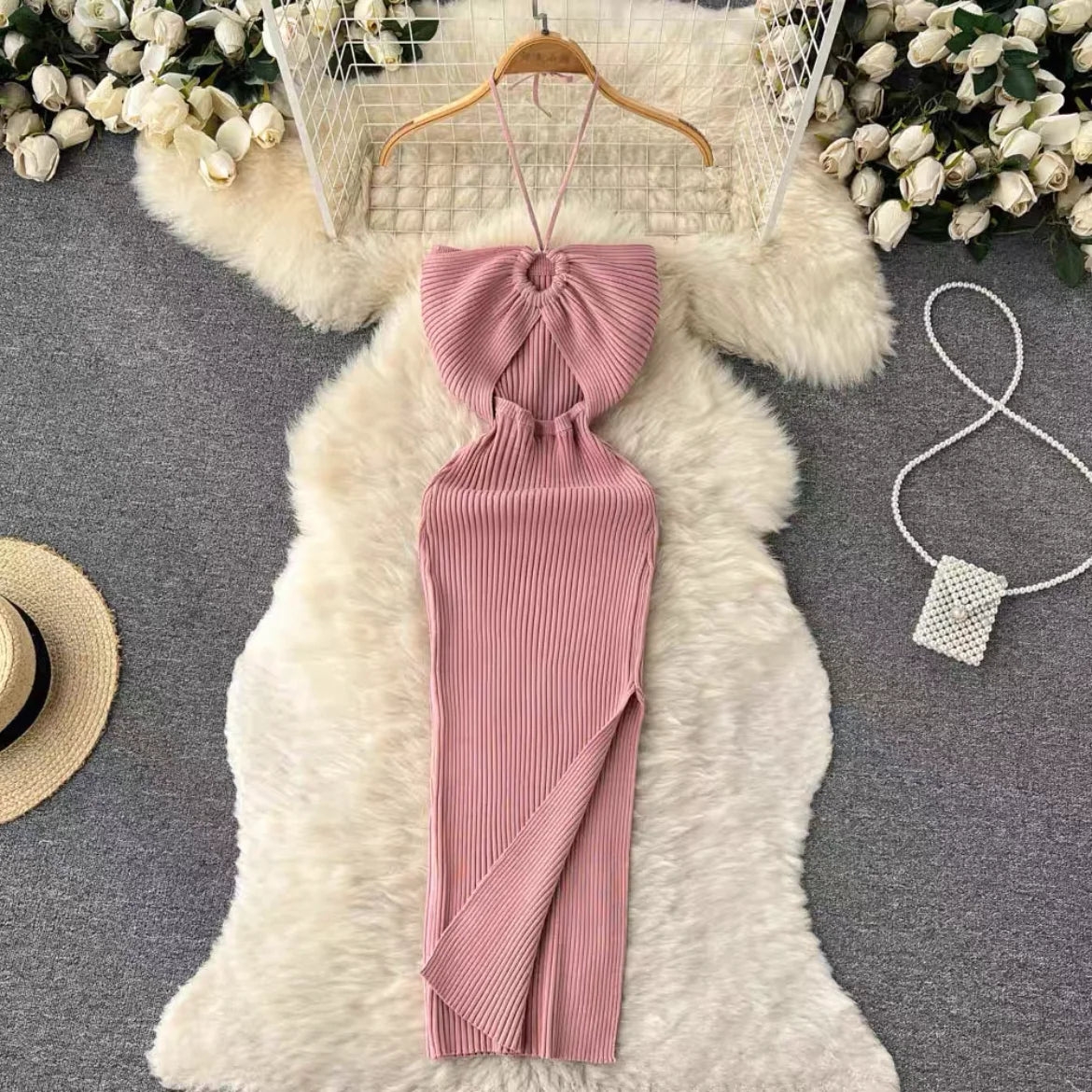 YuooMuoo Chic Fashion Sexy Package Hips Split Knitted Summer Dress 2025 Women Slim Elastic Bodycon Party Dress Streetwear Outfit Beauty World Shop