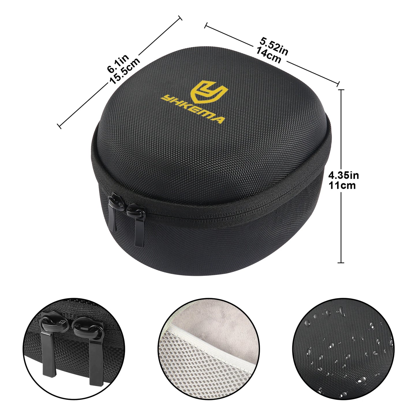 YHKEMA Shockproof Hard Carrying Case Travel Bag For Howard Leight Impact Sport Sound Amplification OD Electric Earmuff