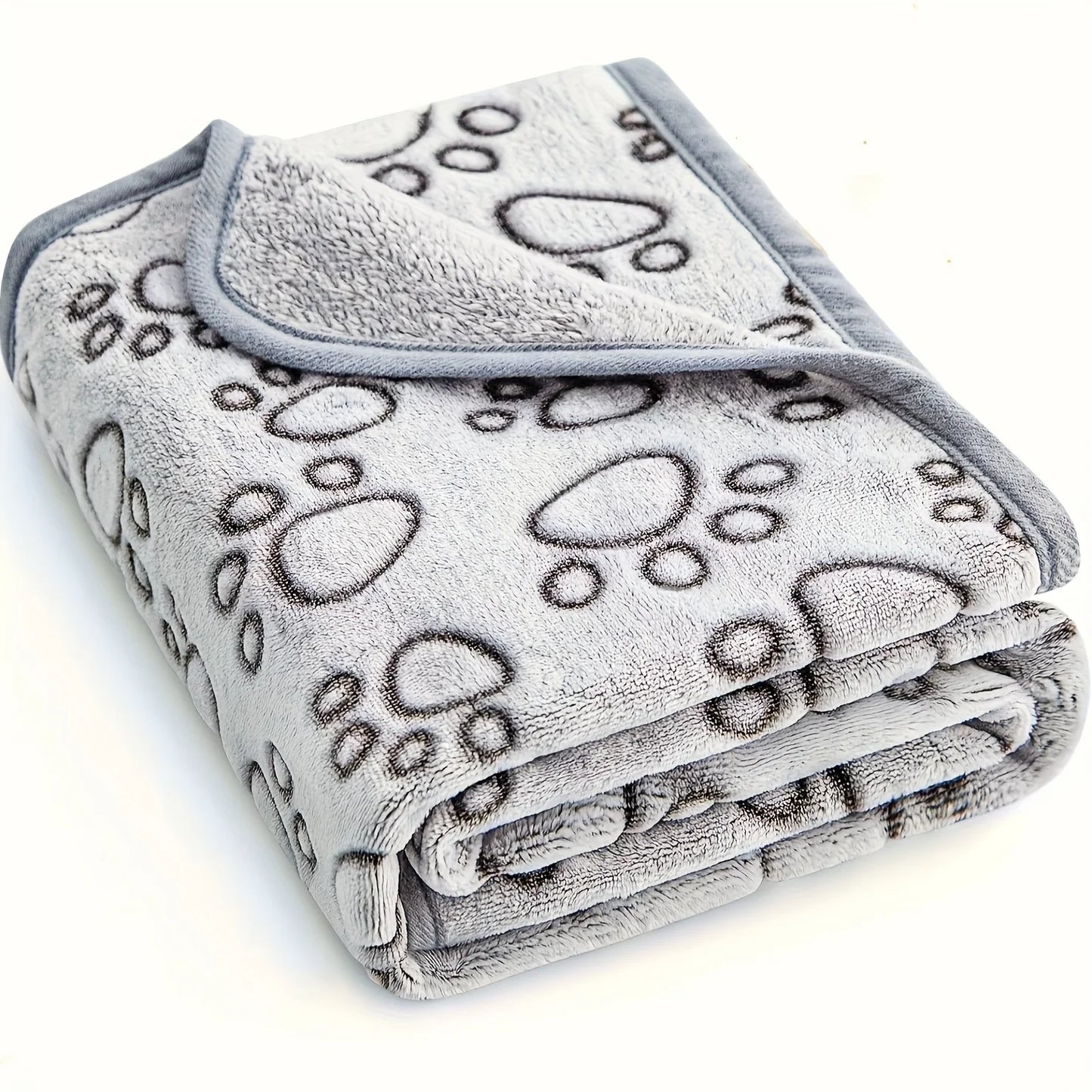 1pcs Ultra-Soft Paw Print Dog Blankets - Machine Washable, Cozy Pet Pillow Pads for Indoor & Outdoor Use - Ideal for Small to La Beauty World Shop