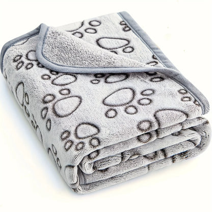 1pcs Ultra-Soft Paw Print Dog Blankets - Machine Washable, Cozy Pet Pillow Pads for Indoor & Outdoor Use - Ideal for Small to La Beauty World Shop