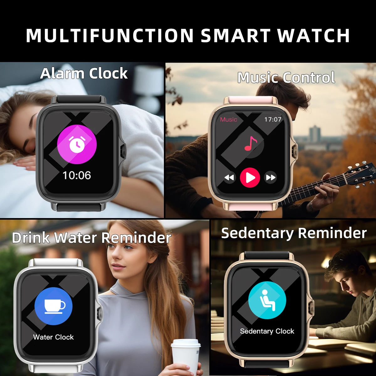 1.83'' Waterproof Smart Watch with Message Answer Call Sleep Monitoring Sports Pedometer Information Alerts For iPhone Android Beauty World Shop