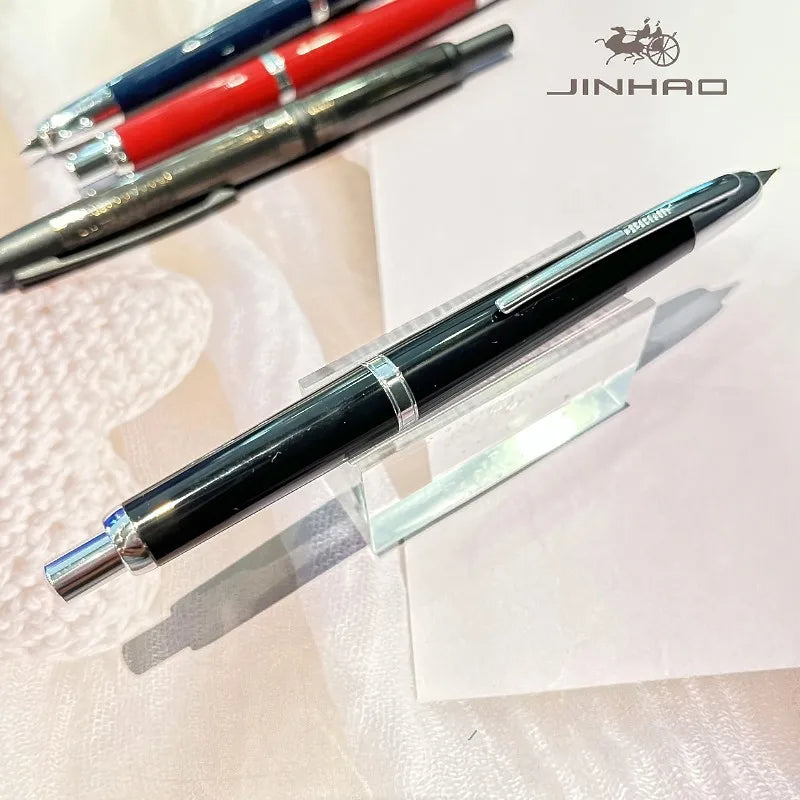 Jinhao 20 Press Retractable Fountain Pen EF/F Nib with Converter Resin Writing Gift Pen Beauty World Shop