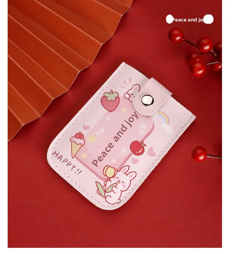 Vintage Oil Painting Pull Out Card Holder One Piece Women's Compact Ultra Thin Mini Cartoon New Style Niche Design Card Case Bag Beauty World Shop