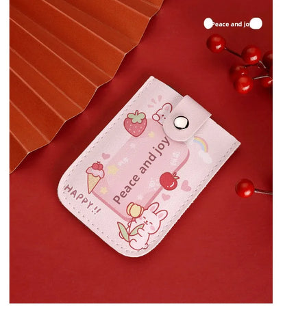 Vintage Oil Painting Pull Out Card Holder One Piece Women's Compact Ultra Thin Mini Cartoon New Style Niche Design Card Case Bag Beauty World Shop