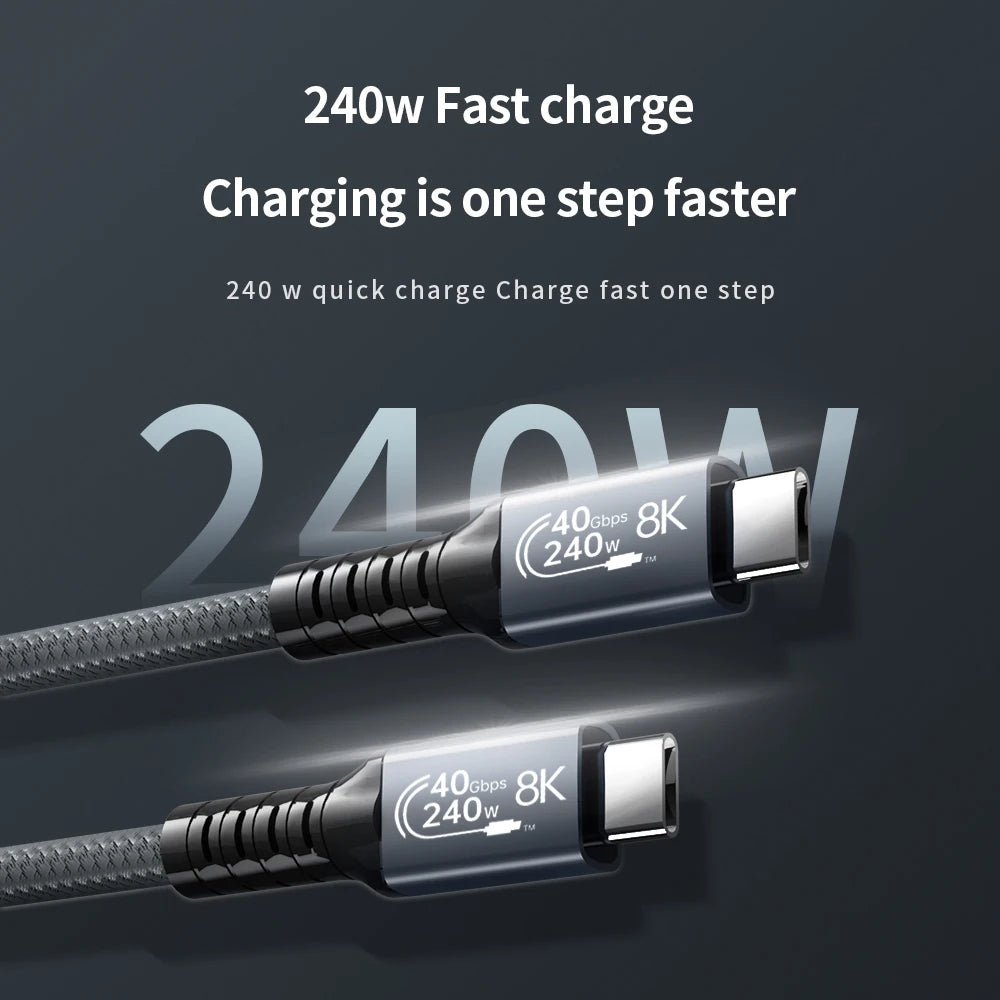UGOURD USB4 Cable 40Gbps 240W Thunderbolt 4 Type C Fast Charging Cable Thunderbolt3 USB C to C Data Transfer Cable For EGPU Beauty World Shop