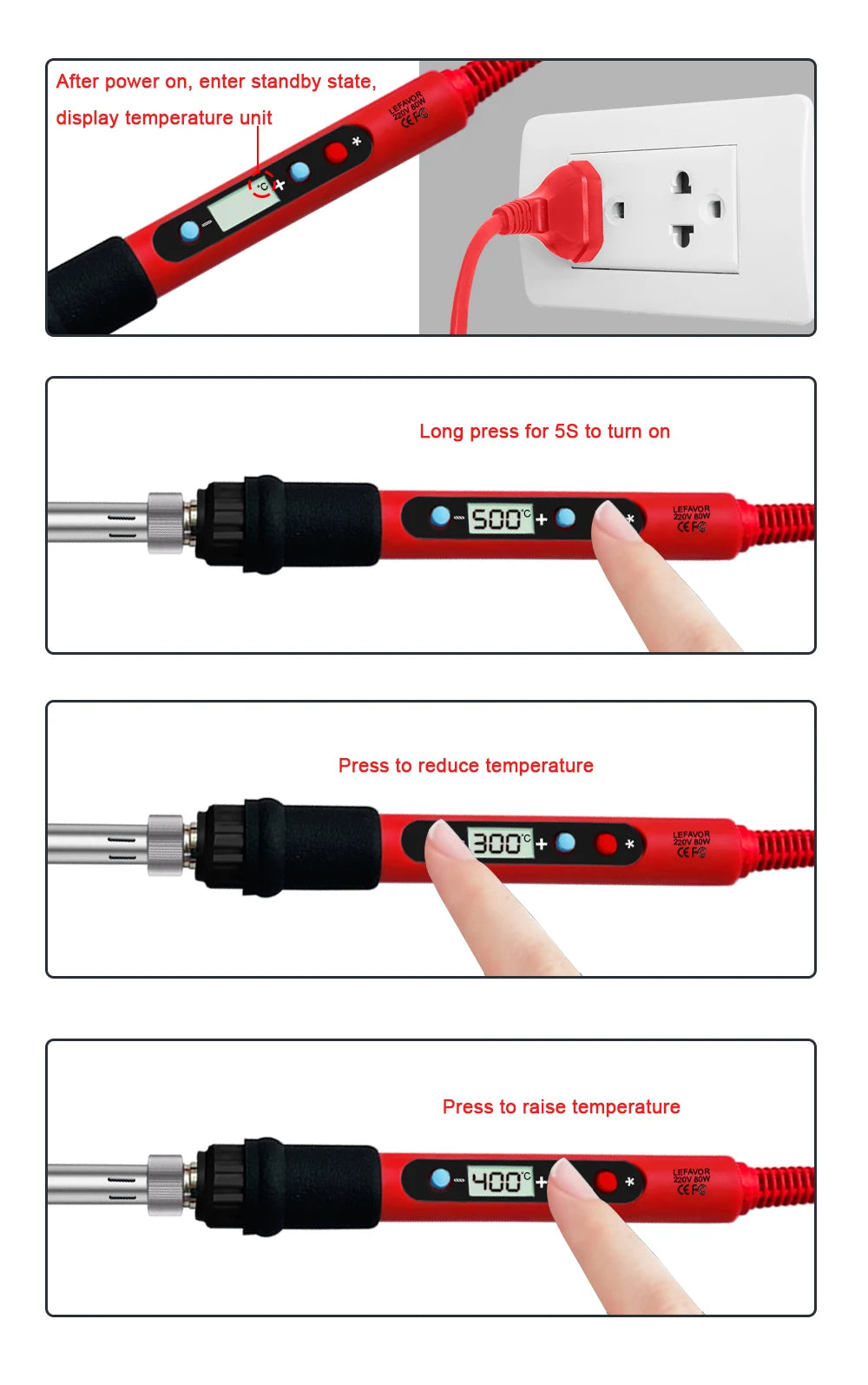 80W Soldering iron kit adjustable temperature LCD solder welding tools Ceramic heater soldering tips Tweezers soldering wire Beauty World Shop