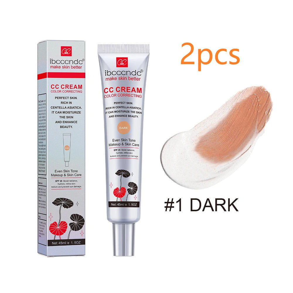 45ml Color Correcting CC Cream Facial Centella Asiatica Repair BB Cream Natural Concealer Whitening Liquid Foundation Cosmetics Beauty World Shop