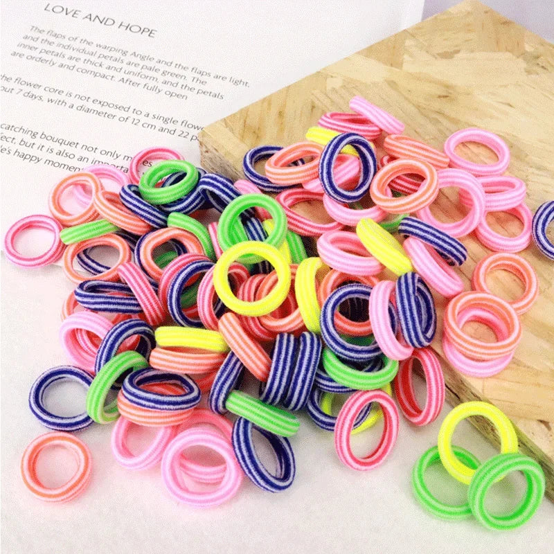 200PCS Women Girls Colorful Nylon Elastic Hair Bands Ponytail Hold Small Hair Tie Rubber Bands Scrunchie Hair Accessories Beauty World Shop