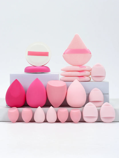 20 Pcs Pink Makeup Sponge and Makeup Puff Set Suitable for Face Cream and Powder Concealer Powder Makeup Machine Beauty World Shop