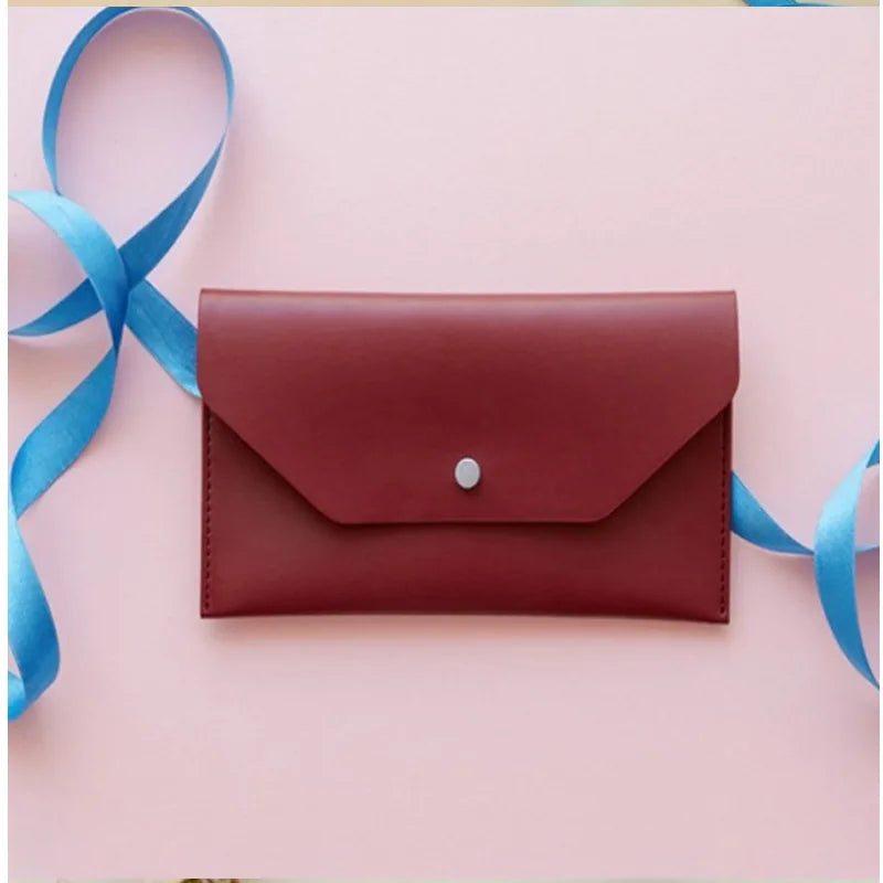 Ultra-thin Cash Envelope Wallet Wear-resistant PU Leather Money Binder Organizer Waterproof Pouch Name Card Holder Male Female Beauty World Shop