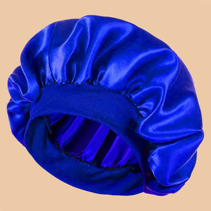 1pc Women's Solid Color Satin Wide-Brimmed Shower Cap, Suitable For Daily Use Silk Bonnet Satin Bonnet Beauty World Shop