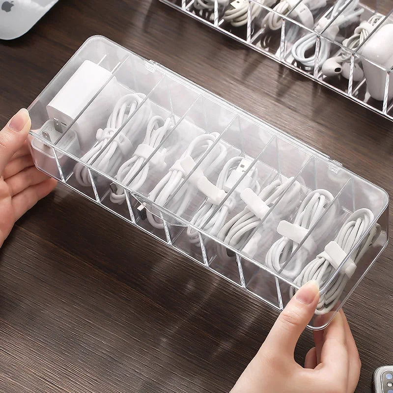 Clearance_Dust proof storage cable box, hub organizer box, desktop data cable storage box, mobile phone charging cable, power co Beauty World Shop