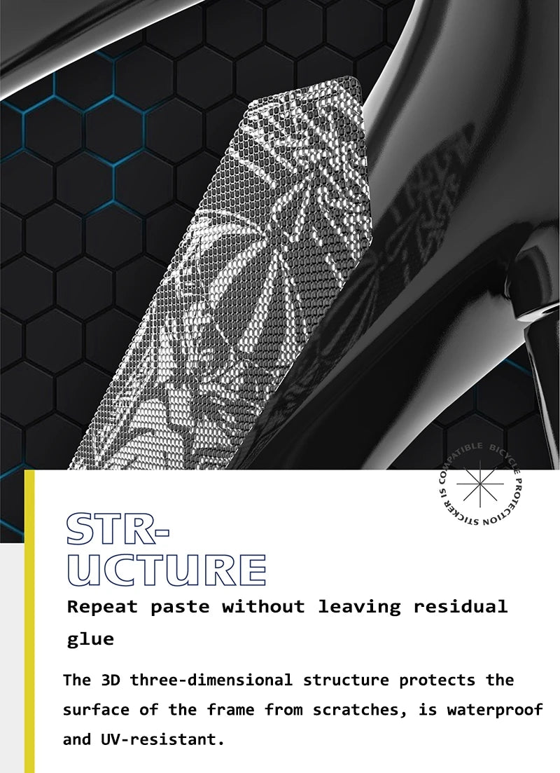 ENLEE The New Removeable Sticker Road Bicycle Paster Guard Cover 3D MTB Mountain Bike Scratch-Resistant Protect Frame Protector Beauty World Shop