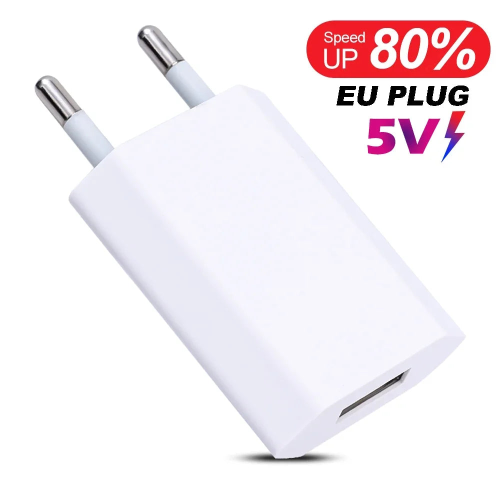 NNBILI 1-5Pcs Universal 5V 1A EU Plug USB Wall Phone Charger For iPhone Samsung Xiaomi Redmi Google Huawei Charger Power Adapter Beauty World Shop