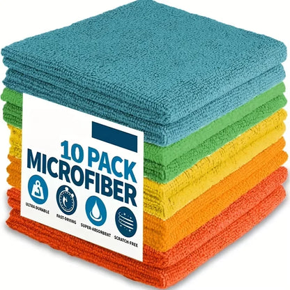 5/10/20pcs Kitchen Towel, Ultra-fine Fiber Light Gray Cleaning Cloth Set, Absorbent, Soft And Stain-removing Cloth Beauty World Shop