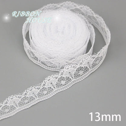 (5 yards/roll) white Lace ribbon fabric Webbing Decoration Lovely gift packing polyester Material Home Accessories Store