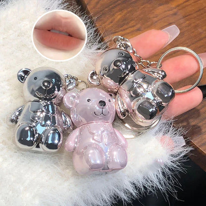 ART VALUE Bear Doudoun Velour Lip Clay matte Mist Face with White grey pink keychain lip glaze Beauty Trend Shop
