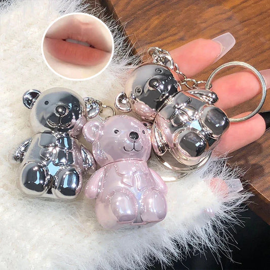 ART VALUE Bear Doudoun Velour Lip Clay matte Mist Face with White grey pink keychain lip glaze Beauty Trend Shop