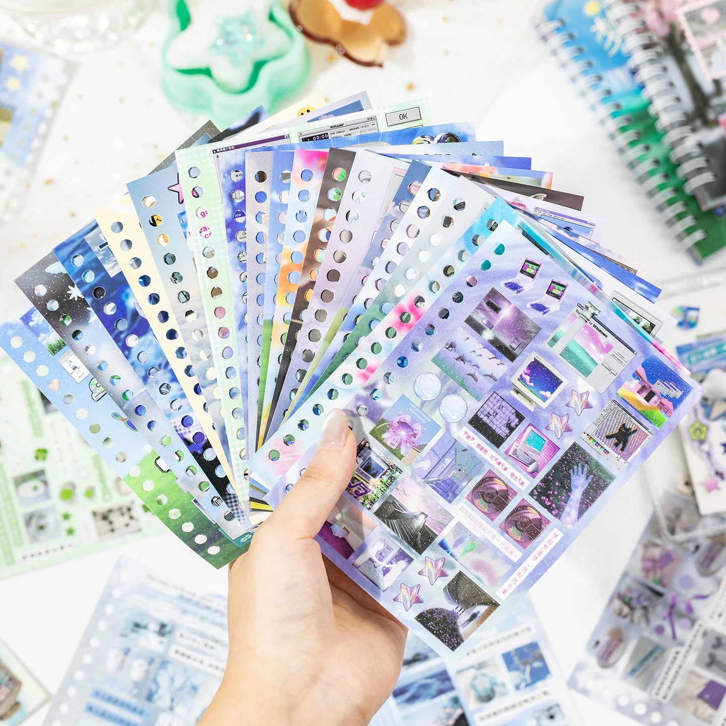 2Style 30 pieces/bag Time Reshaping Cut Film Coil Sticker Book Handbook Material Sticker DIY Photo Frame Scrapbook Notebook Cup Beauty World Shop