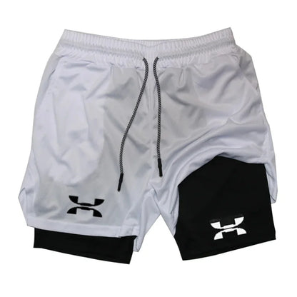 New Running Shorts Men Gym Sports Shorts 2 In 1 Quick Drying Workout Boxing Training Bottoms Fitness Jogging Short Pants Summer