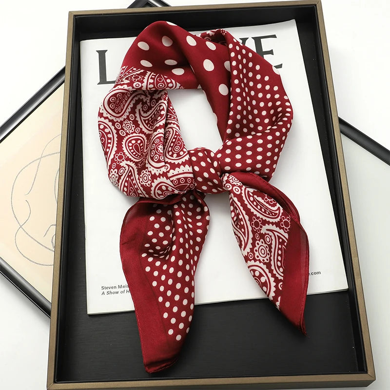 2025 New Fashion Luxury Printed Square Shawl Women 70x70cm Pashmina Silk Scarf Neck Headband Bandana Beauty World Shop